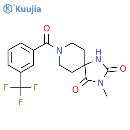 3-methyl-8-3-(trifluoromethyl)benzoyl-1,3,8-triazaspiro4.5decane-2,4-dione structure