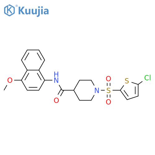 1-(5-chlorothiophen-2-yl)sulfonyl-N-(4-methoxynaphthalen-1-yl)piperidine-4-carboxamide structure