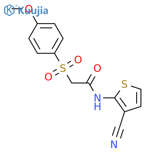 N-(3-cyanothiophen-2-yl)-2-(4-methoxybenzenesulfonyl)acetamide structure