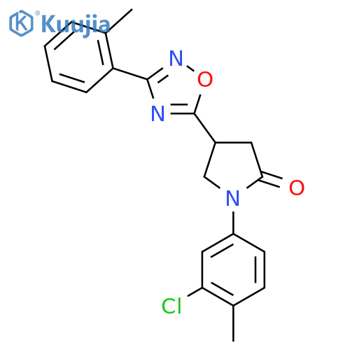 1-(3-chloro-4-methylphenyl)-4-3-(2-methylphenyl)-1,2,4-oxadiazol-5-ylpyrrolidin-2-one structure