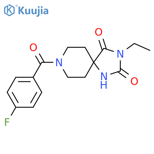 3-ethyl-8-(4-fluorobenzoyl)-1,3,8-triazaspiro4.5decane-2,4-dione structure