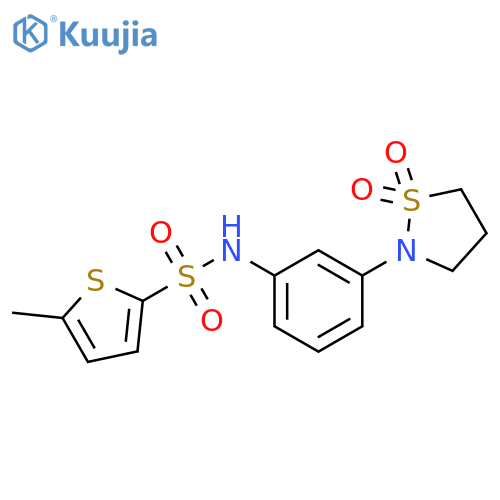 N-3-(1,1-dioxo-1lambda6,2-thiazolidin-2-yl)phenyl-5-methylthiophene-2-sulfonamide structure