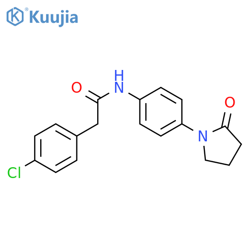2-(4-chlorophenyl)-N-4-(2-oxopyrrolidin-1-yl)phenylacetamide structure