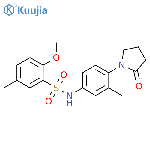 2-methoxy-5-methyl-N-3-methyl-4-(2-oxopyrrolidin-1-yl)phenylbenzene-1-sulfonamide structure