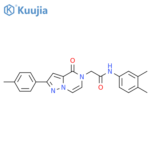 N-(3,4-dimethylphenyl)-2-2-(4-methylphenyl)-4-oxo-4H,5H-pyrazolo1,5-apyrazin-5-ylacetamide structure