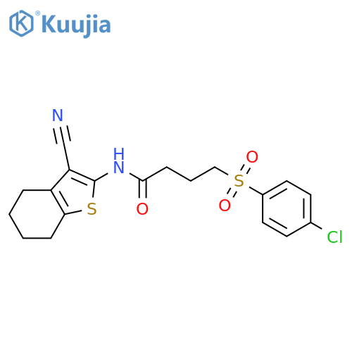 4-(4-chlorobenzenesulfonyl)-N-(3-cyano-4,5,6,7-tetrahydro-1-benzothiophen-2-yl)butanamide structure
