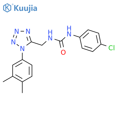 1-(4-chlorophenyl)-3-{1-(3,4-dimethylphenyl)-1H-1,2,3,4-tetrazol-5-ylmethyl}urea structure