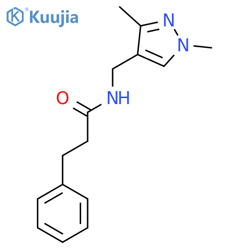 N-(1,3-dimethyl-1H-pyrazol-4-yl)methyl-3-phenylpropanamide structure