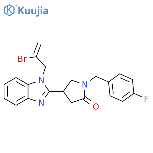 4-1-(2-bromoprop-2-en-1-yl)-1H-1,3-benzodiazol-2-yl-1-(4-fluorophenyl)methylpyrrolidin-2-one structure