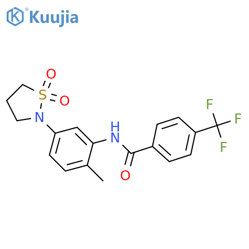 N-5-(1,1-dioxo-1lambda6,2-thiazolidin-2-yl)-2-methylphenyl-4-(trifluoromethyl)benzamide structure