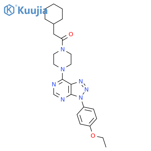 2-cyclohexyl-1-{4-3-(4-ethoxyphenyl)-3H-1,2,3triazolo4,5-dpyrimidin-7-ylpiperazin-1-yl}ethan-1-one structure