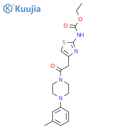 ethyl N-(4-{2-4-(3-methylphenyl)piperazin-1-yl-2-oxoethyl}-1,3-thiazol-2-yl)carbamate structure