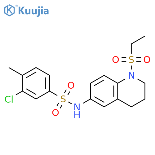 3-chloro-N-1-(ethanesulfonyl)-1,2,3,4-tetrahydroquinolin-6-yl-4-methylbenzene-1-sulfonamide structure
