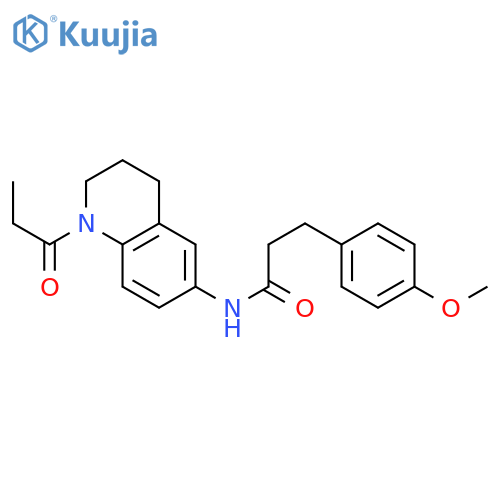 3-(4-methoxyphenyl)-N-(1-propanoyl-3,4-dihydro-2H-quinolin-6-yl)propanamide structure