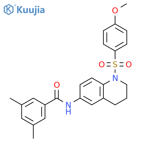 N-1-(4-methoxybenzenesulfonyl)-1,2,3,4-tetrahydroquinolin-6-yl-3,5-dimethylbenzamide structure