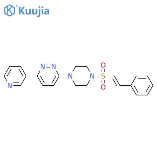 3-{4-(E)-2-phenylethenesulfonylpiperazin-1-yl}-6-(pyridin-3-yl)pyridazine structure