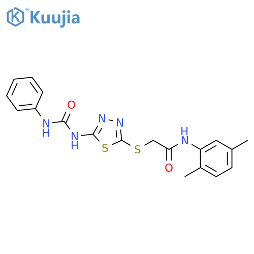 N-(2,5-dimethylphenyl)-2-({5-(phenylcarbamoyl)amino-1,3,4-thiadiazol-2-yl}sulfanyl)acetamide structure