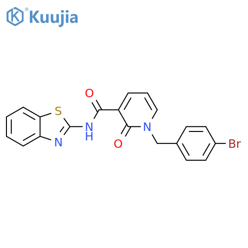 N-(1,3-benzothiazol-2-yl)-1-(4-bromophenyl)methyl-2-oxo-1,2-dihydropyridine-3-carboxamide structure