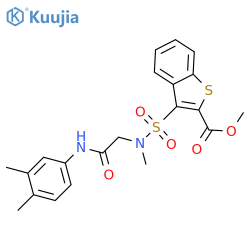 methyl 3-({(3,4-dimethylphenyl)carbamoylmethyl}(methyl)sulfamoyl)-1-benzothiophene-2-carboxylate structure