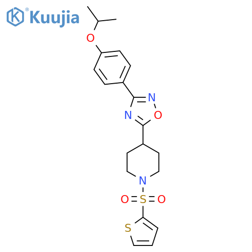4-{3-4-(propan-2-yloxy)phenyl-1,2,4-oxadiazol-5-yl}-1-(thiophene-2-sulfonyl)piperidine structure