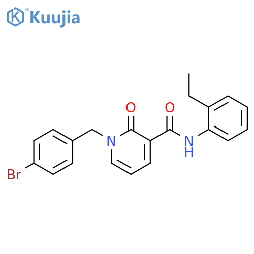 1-(4-bromophenyl)methyl-N-(2-ethylphenyl)-2-oxo-1,2-dihydropyridine-3-carboxamide structure