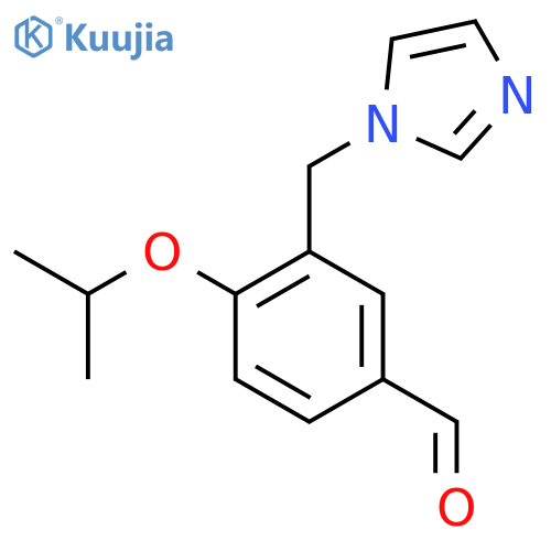 3-[(1H-imidazol-1-yl)methyl]-4-(propan-2-yloxy)benzaldehyde structure