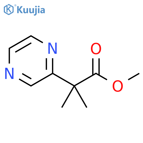 2-Pyrazineacetic acid, α,α-dimethyl-, methyl ester structure