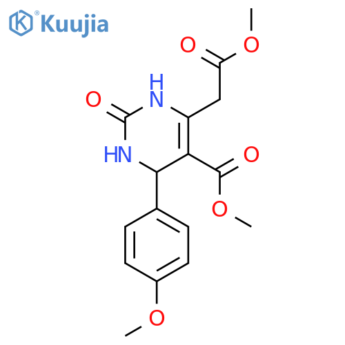 Methyl 6-(2-methoxy-2-oxoethyl)-4-(4-methoxyphenyl )-2-oxo-1,2,3,4-tetrahydro-5-pyrimidinecarboxylate structure