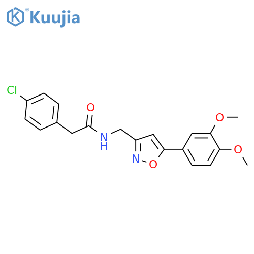 2-(4-chlorophenyl)-N-{5-(3,4-dimethoxyphenyl)-1,2-oxazol-3-ylmethyl}acetamide structure