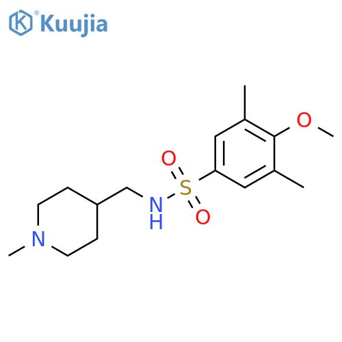 4-methoxy-3,5-dimethyl-N-(1-methylpiperidin-4-yl)methylbenzene-1-sulfonamide structure