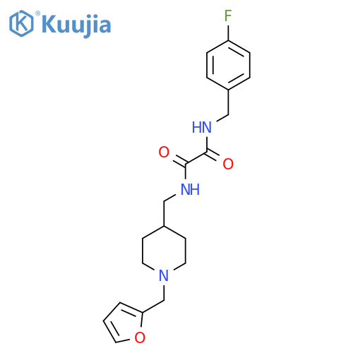 N'-(4-fluorophenyl)methyl-N-({1-(furan-2-yl)methylpiperidin-4-yl}methyl)ethanediamide structure