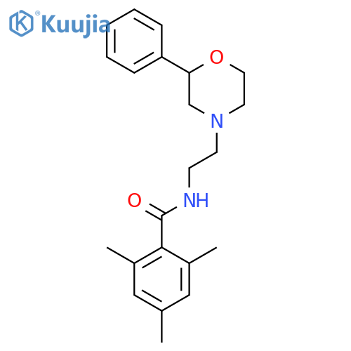2,4,6-trimethyl-N-2-(2-phenylmorpholin-4-yl)ethylbenzamide structure