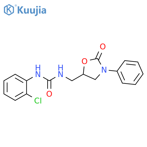 1-(2-chlorophenyl)-3-(2-oxo-3-phenyl-1,3-oxazolidin-5-yl)methylurea structure