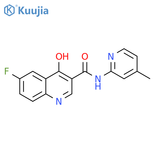 6-fluoro-4-hydroxy-N-(4-methylpyridin-2-yl)quinoline-3-carboxamide structure