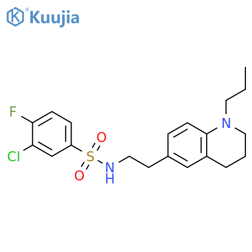 3-chloro-4-fluoro-N-2-(1-propyl-1,2,3,4-tetrahydroquinolin-6-yl)ethylbenzene-1-sulfonamide structure
