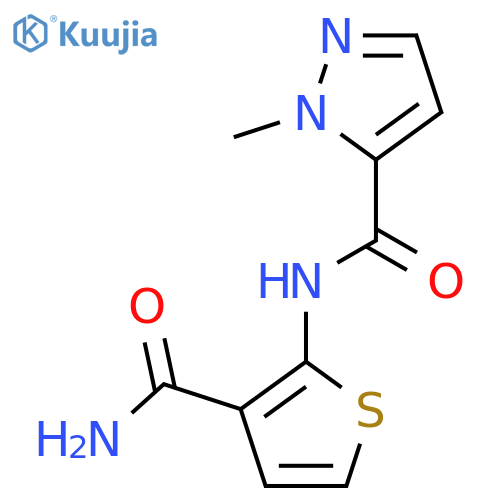 N-(3-carbamoylthiophen-2-yl)-1-methyl-1H-pyrazole-5-carboxamide structure