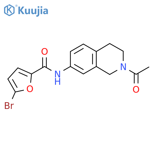 N-(2-acetyl-1,2,3,4-tetrahydroisoquinolin-7-yl)-5-bromofuran-2-carboxamide structure