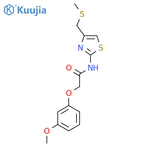 2-(3-methoxyphenoxy)-N-{4-(methylsulfanyl)methyl-1,3-thiazol-2-yl}acetamide structure