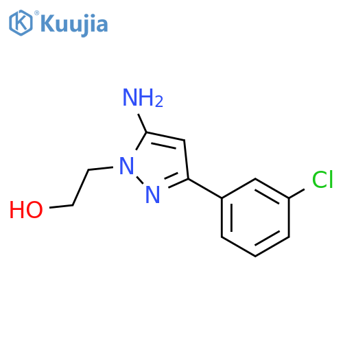 2-5-Amino-3-(3-chlorophenyl)-1H-pyrazol-1-ylethan-1-ol structure