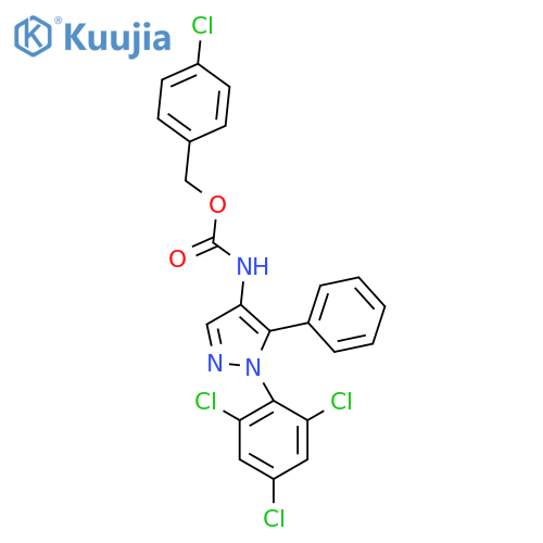 (4-Chlorophenyl)methyl N-[5-phenyl-1-(2,4,6-trichlorophenyl)-1H-pyrazol-4-yl]carbamate structure