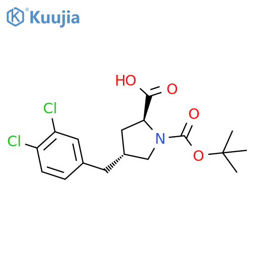 (2S,4R)-1-(tert-Butoxycarbonyl)-4-(3,4-dichlorobenzyl)-pyrrolidine-2-carboxylic acid structure