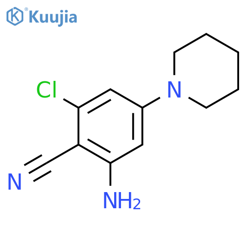 Benzonitrile, 2-amino-6-chloro-4-(1-piperidinyl)- structure