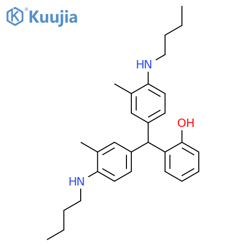 Phenol, 2-[bis[4-(butylamino)-3-methylphenyl]methyl]- structure