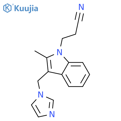 1H-Indole-1-propanenitrile, 3-(1H-imidazol-1-ylmethyl)-2-methyl- structure